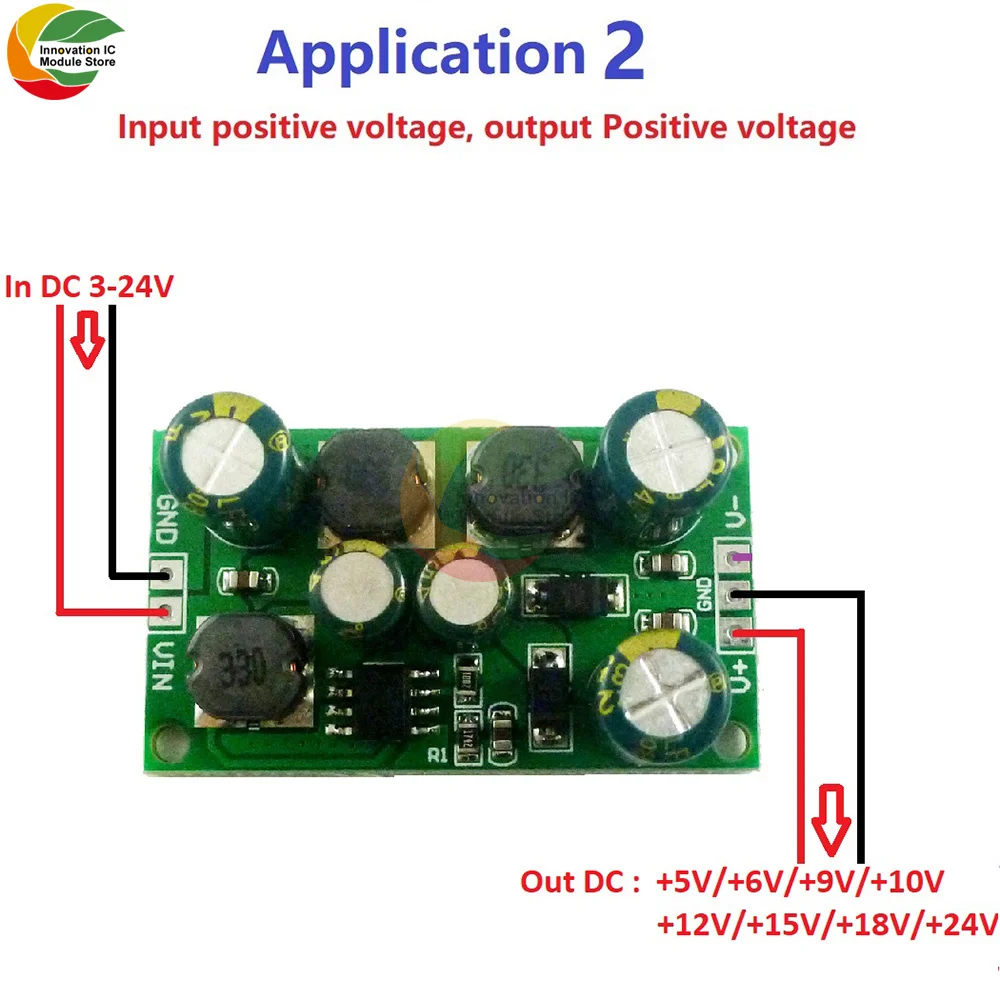 ブースト電圧コンバーターDC-DC,ダブル出力電圧3-24v〜5v 6v 9v 10v 12v 15v 18v 24v 8w