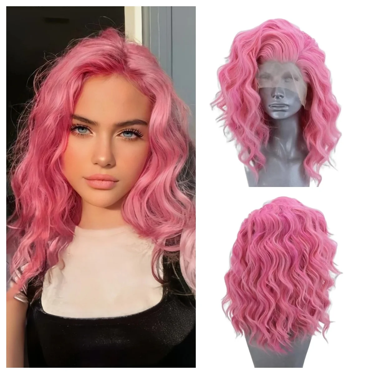 30 بوصة 13x4 الوردي شعر مستعار قصير الدانتيل الباروكة الجسم موجة Hd الدانتيل الباروكات الأمامية بوب شعر مستعار الوردي الملونة الاصطناعية الدانتيل الجبهة الباروكات قبل قطعها