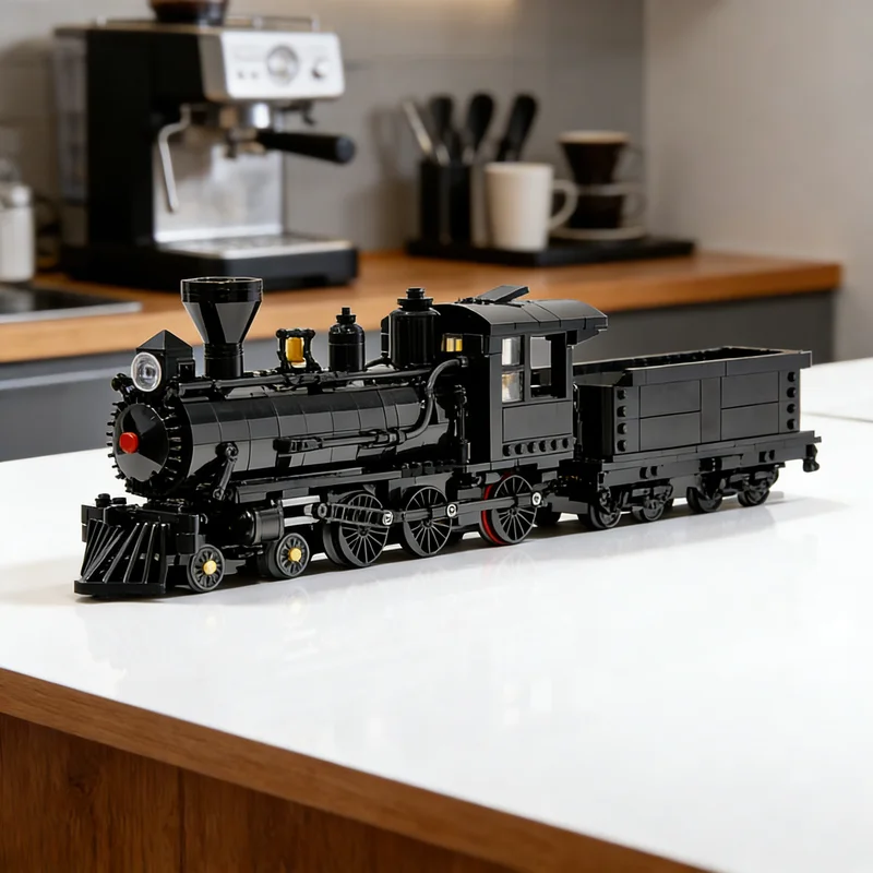 

Набор строительных блоков MOC Sierra Railway No 3: модель локомотива, 948 деталей, аксессуары для комнаты, декор для дома, идеальный подарок для мальчиков