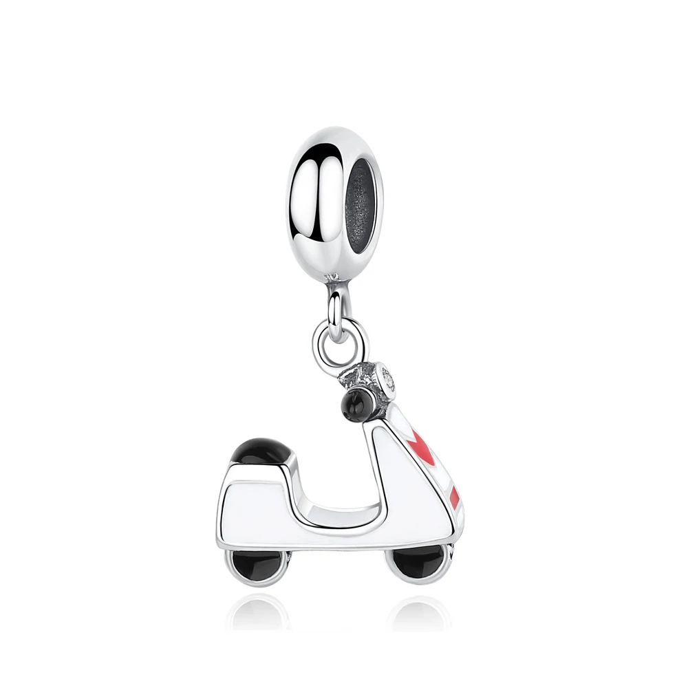 Original 925 Sterling Silber Charms Liebes-Reisekoffer London Bus Anhänger Perlen Passend für Armbänder Halsketten Schmuck für Frauen