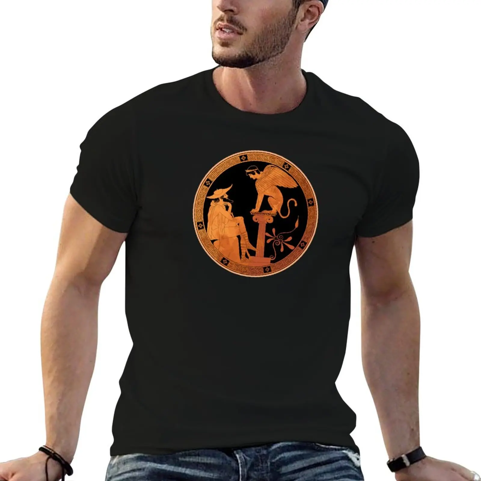 Camiseta del Esfinge de Tebas - Antigua Grecia, camiseta personalizada para hombre, camiseta gráfica, camiseta de lujo para hombre