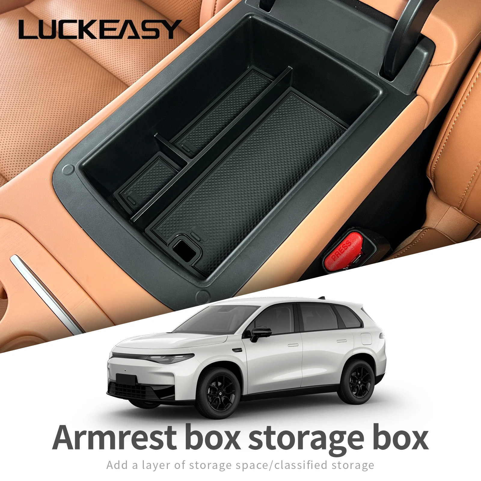 

for Leapmotor C10 2024-2025 Car Armrest Storage Box Organizer Case Auto Interior Accessories Center Console Storage Tray