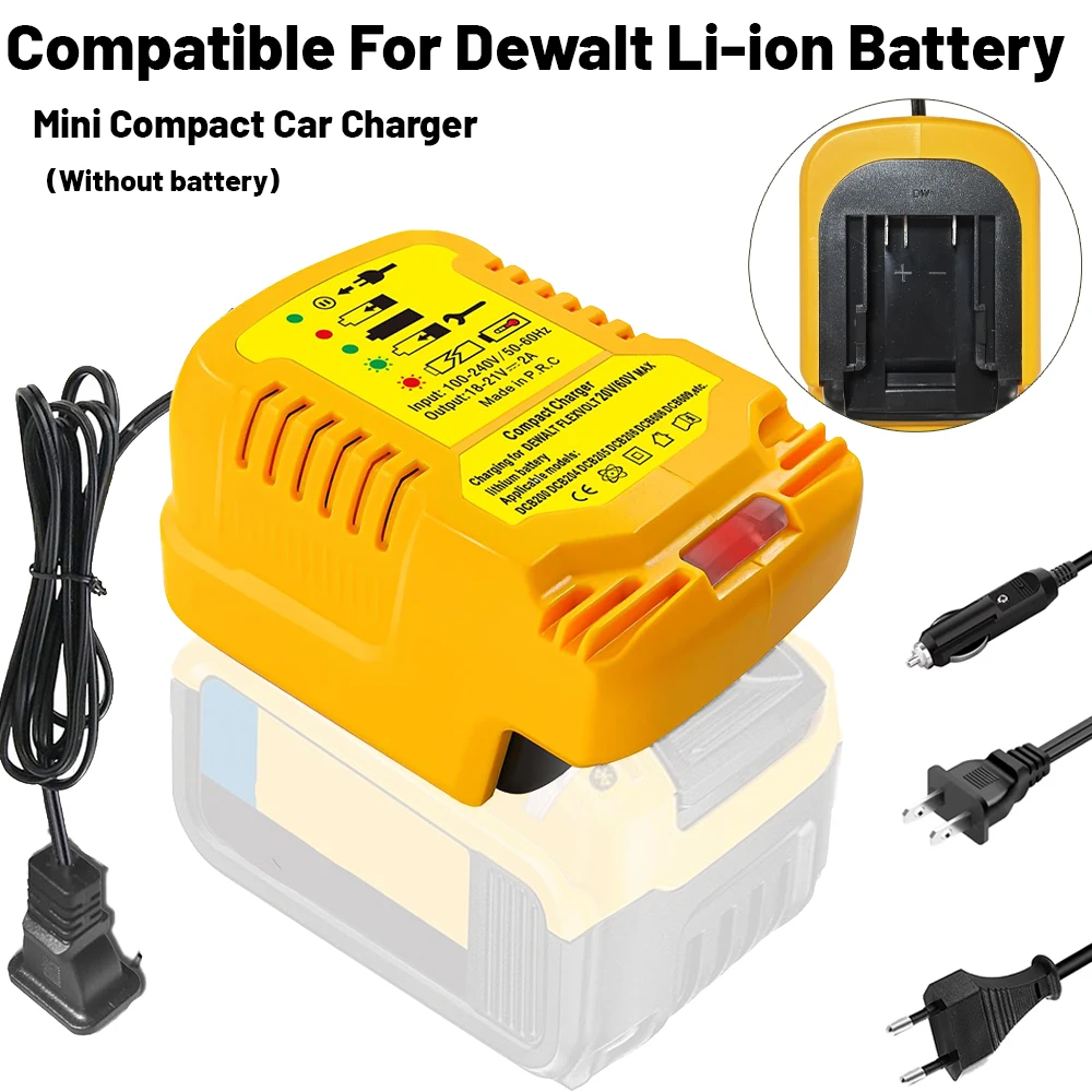 

Portable Mini Charger for DeWalt 18V Lithium-Ion Battery DCB206 DCB230 DCB240 DCB612 DCB609 DCB606 Compact Charger