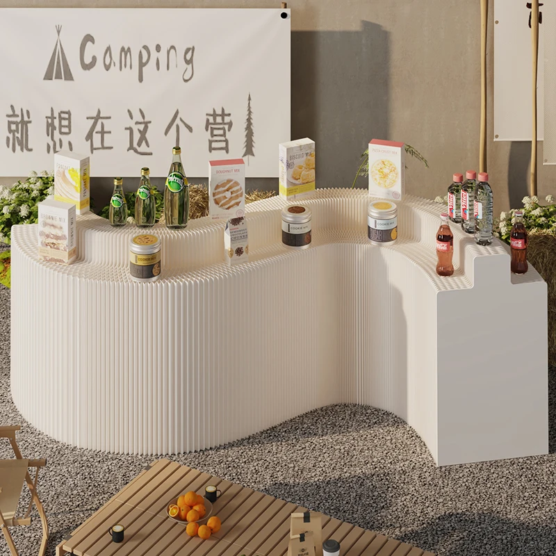 

Multi-layer Nakajima booth Foldable commercial display stand Ladder display stand Exhibition product display stand Dessert