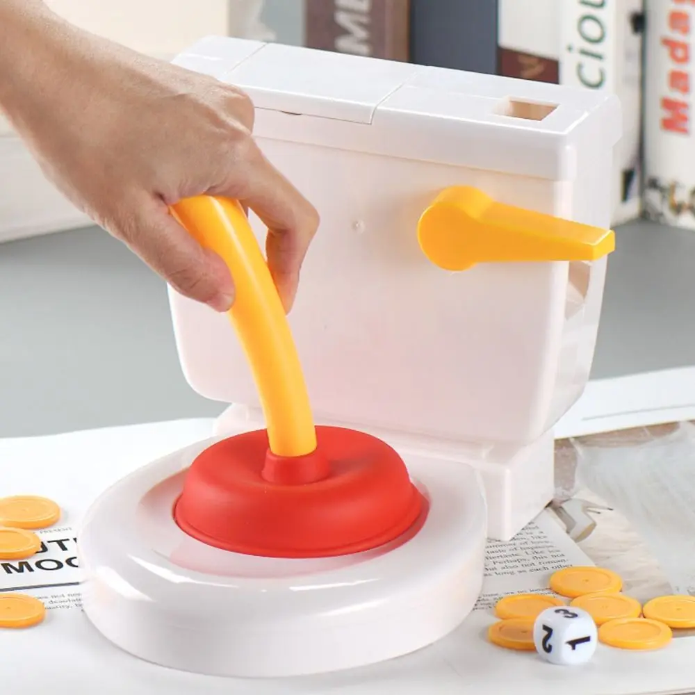 

Plastic Toilet Flushing Prank Toy Board Games Flush Toilet Water Jetting Tricky Toy Trick Games Two-Player