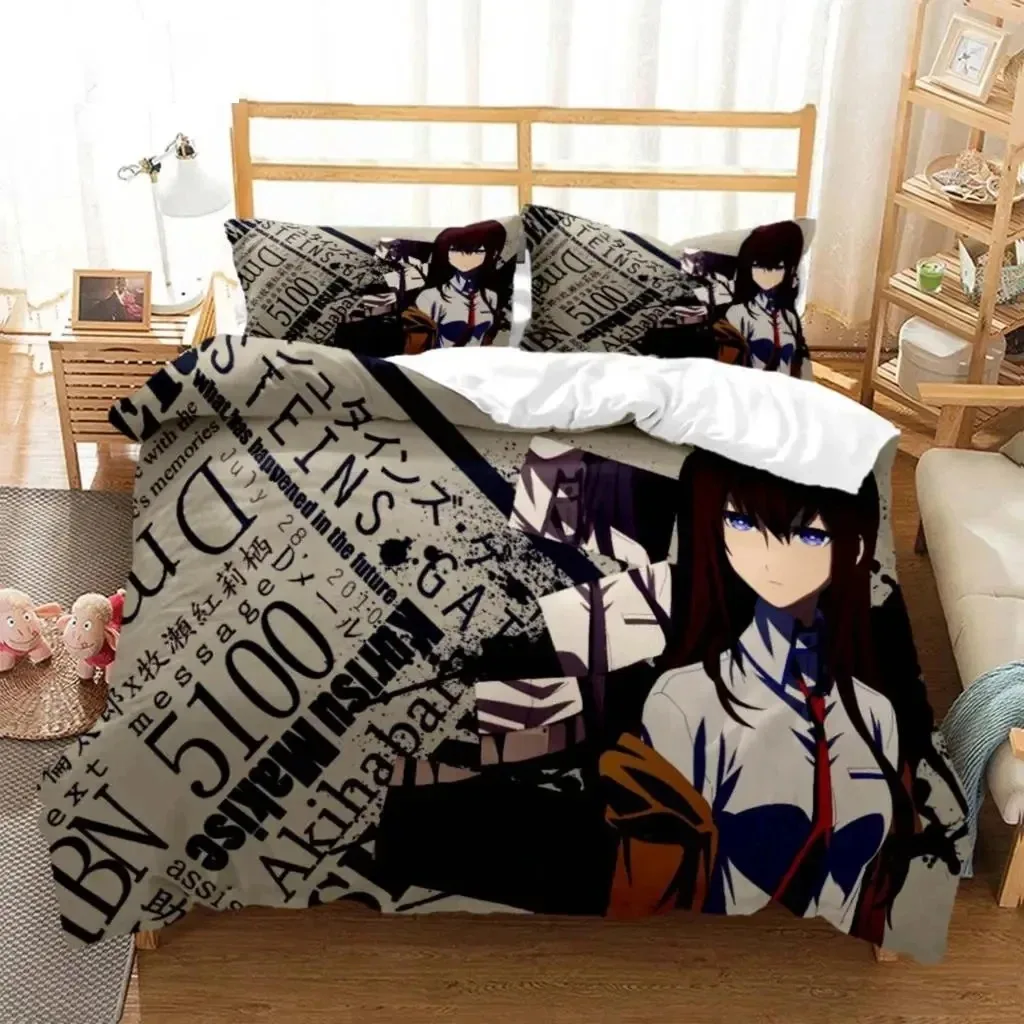 

3D Print Anime Steins Gate Kurisu Makise Bedding Set Double Twin King Duvet Cover Comforter Pillowcase Boys Girls Adults Bedroom