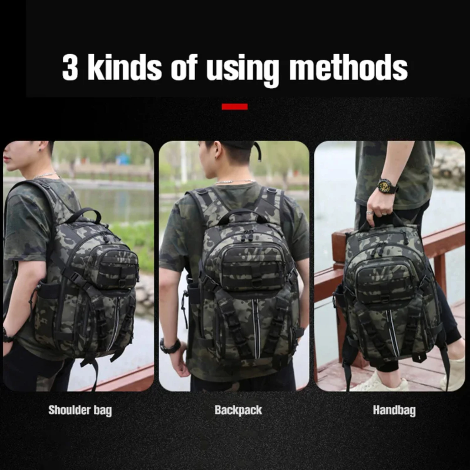 Fishing Lure  Camping Backpack Men Sports Tactical Shoulder Bait Box Pack Outdoor  Hiking Molle Sports Military Bags