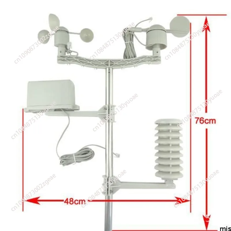 Professional Wireless Weather Station, Wind Direction Indicator, Temperature, Humidity, Rain Gauge, Spare Parts, Outdoor