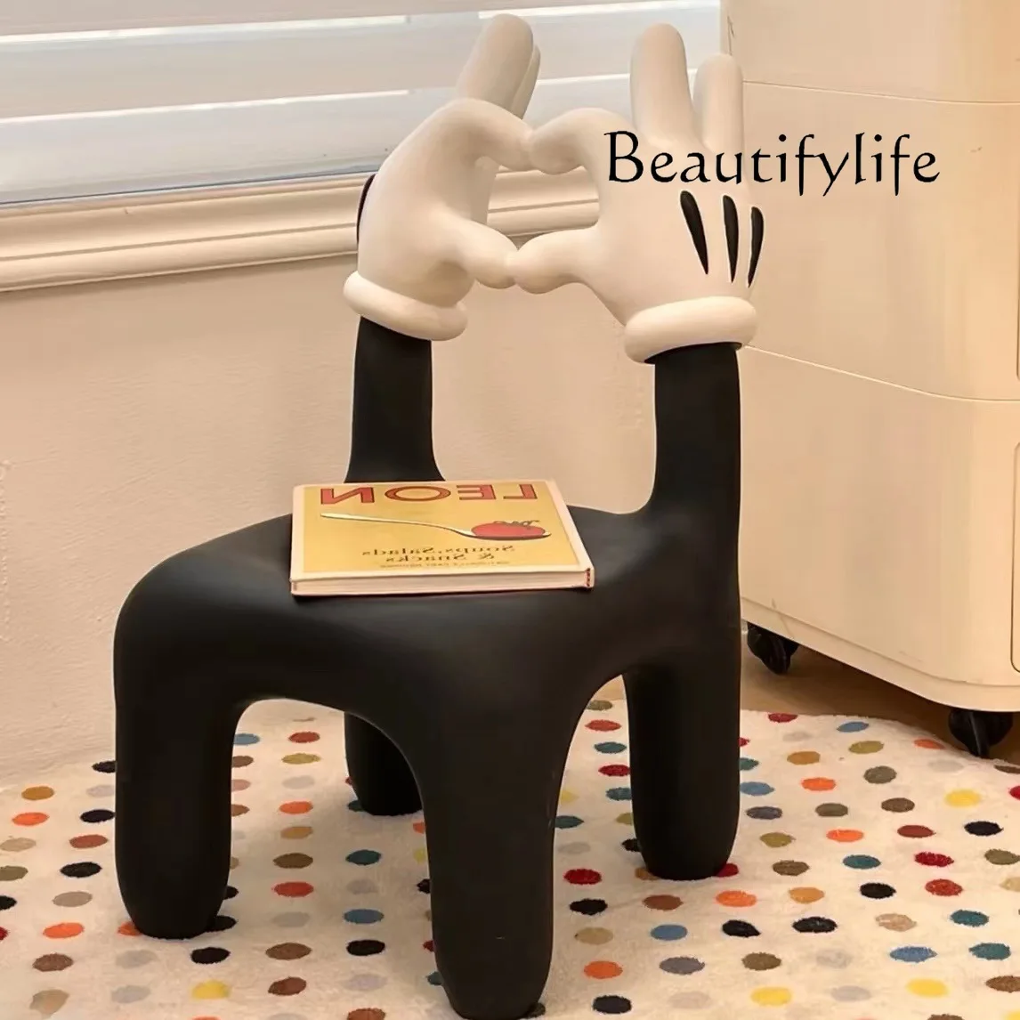 Simple love dining chair creative than heart small chair shoe change seat small bench decoration designer