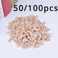 Mini 25mm Natural Wooden Clips Photo Clips Clothespin Clothes Folder Wedding Party Wooden Clip Clips Pegs Dropshipping 100 Pcs