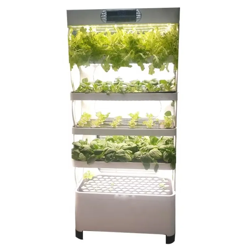 กระถางปลูกผักไฮโดรโปนิกส์ LED ขนาดเล็กสำหรับใช้ในบ้าน พร้อมน้ำยาบำรุงพืช