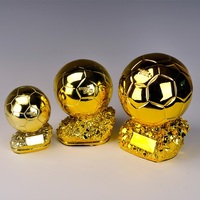Golden Ball Football Cup Office Decoration with Electroplated Technology Football Cup Resin Gift and Birthday Gift Artefact