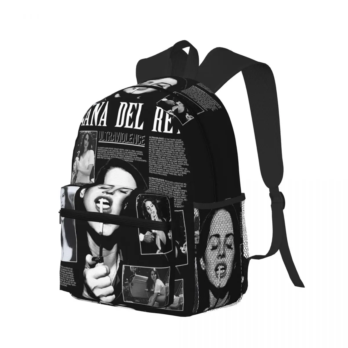 Singer Lana Del Rey Hip Pop Music Student Backpack School Bag Hiking Travel Daypack for Men Women Bookbag Shoulder Bags