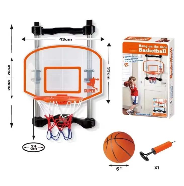 Juego de deportes de interior portátil educativo 2025, Sensor de puntuación, juego de música, juguete colgante, soporte de baloncesto, juego de aro para chico