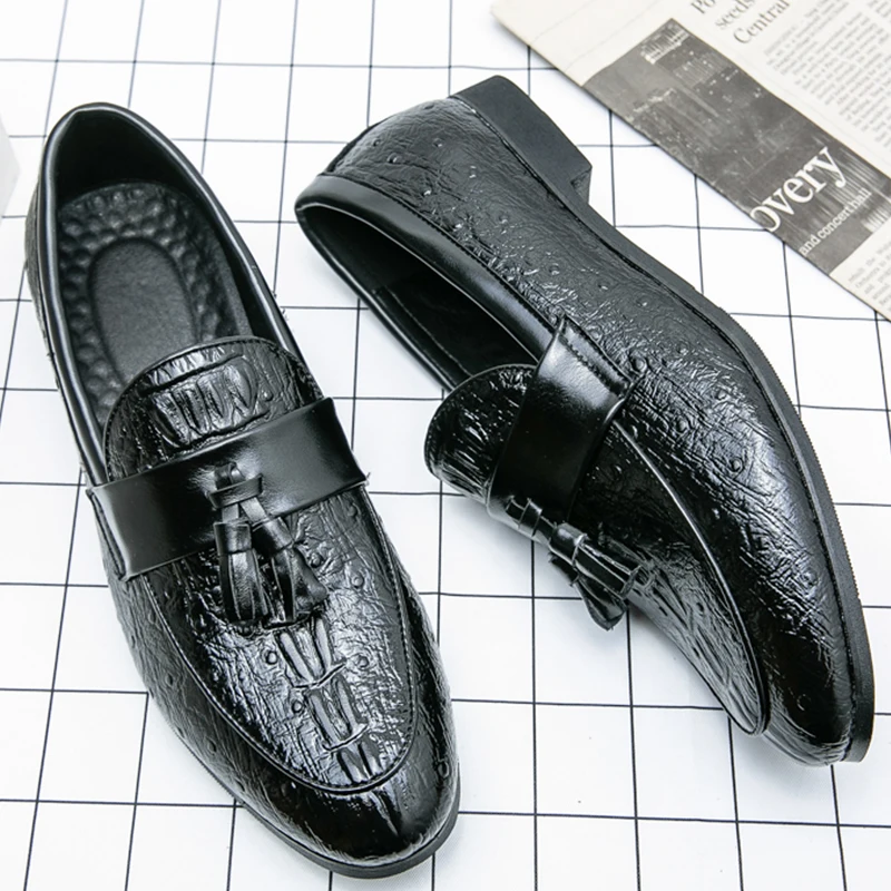 

Fashion Casual Business Shoes Men Tassel Formal Social Leather Shoes Loafers Men Classic Walking Leather Men's Dress Shoes