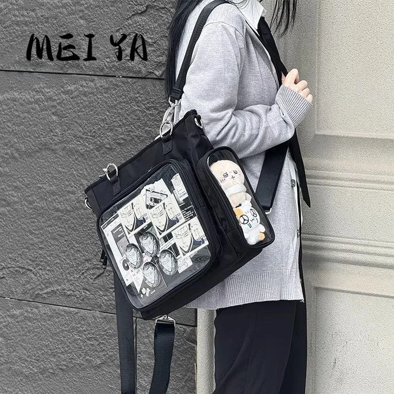 MEIYA New Japanese Ita Bag Large Capacity Tote Crossbody Bag Anime Badge Display Bag Daily Commuting Handbag