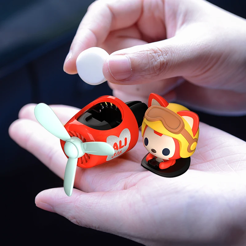 New style Cartoon fox pilot series Car Air Freshener perfume Automobile Interior Perfume Clip Fragrance Ornament Car Accessories - view 3