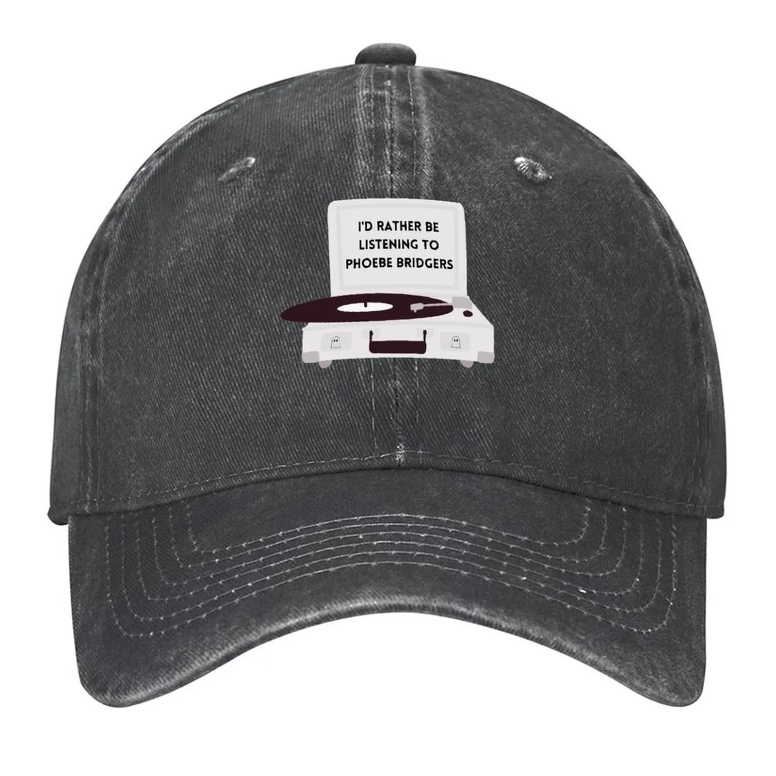 

I'd Rather Be Listening To Phoebe Bridgers Record Player Baseball Cap Hat Beach Ball Cap Vintage Fashion Beach Men Women's