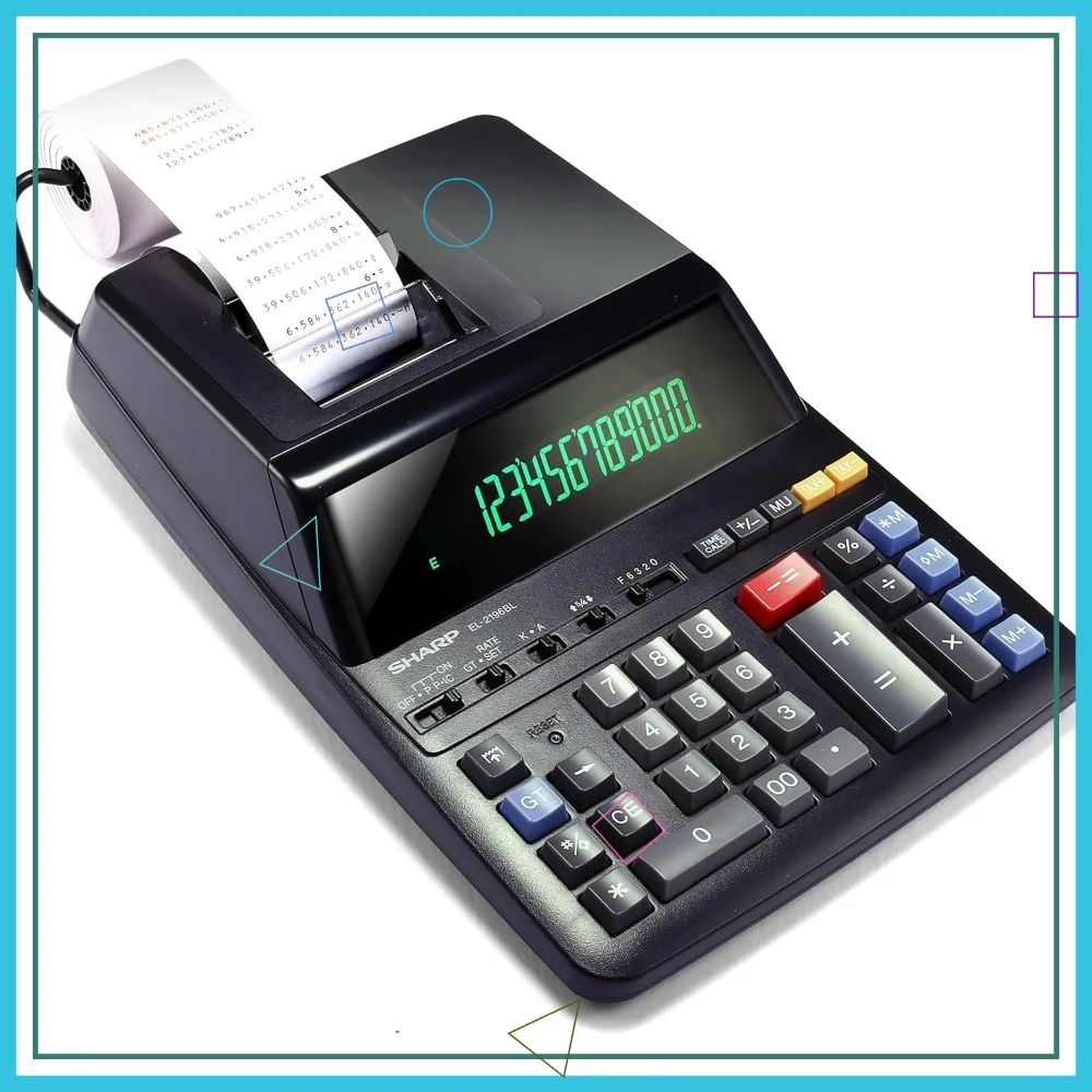 

12-значный настольный калькулятор печати с большим дисплеем, двухцветной лентой для офиса и домашнего использования