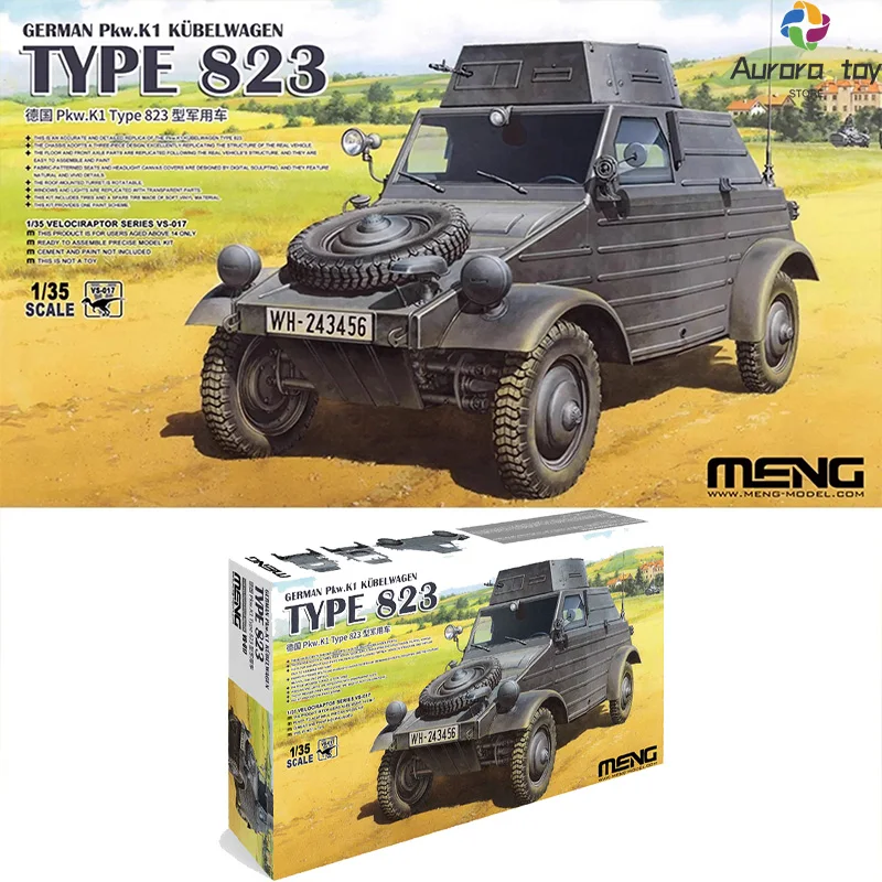 1/35 Meng Germany Pkw K1 Type 823 Military Vehicle Assemble Figure Vs-017 Model Assembly Collectible Children Toy Birthday Gift