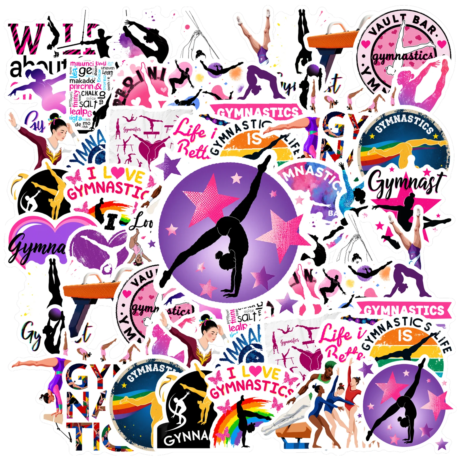 

35 шт.-50 шт., наклейки для динамической гимнастики, красочные спортивные наклейки, наклейки «сделай сам», для гитары, ноутбука, шлема, скейтборда, сделай сам