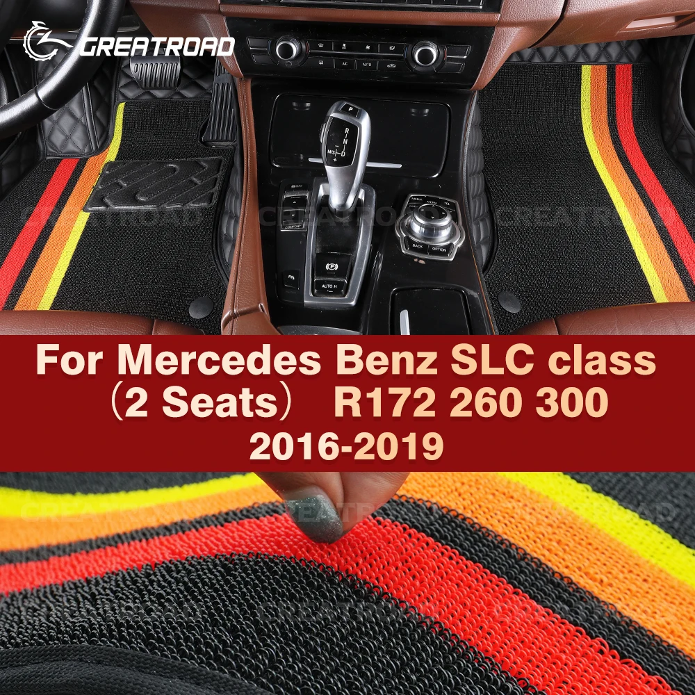 

GREATROAD For Mercedes Benz SLC class（2 Seats） R172 260 2016-2019 Double Layer Car Floor Mats Interior Accessories Auto Custom