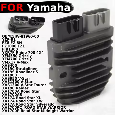 OEM:5JW-81960-00 Motorcycle 12V Voltage Regulator Rectifier Parts For Yamaha YZF-R1 FZ1000 FZ1 VMX17 V-Max XV1700AS FZ8 FZ-8N