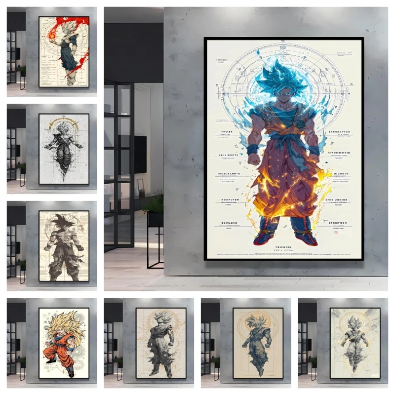 

Posters and Prints Dragon Ball Paintings Goku Wall Art Decorative Room Home Canvas Painting Prints Modular Prints Friends Gifts