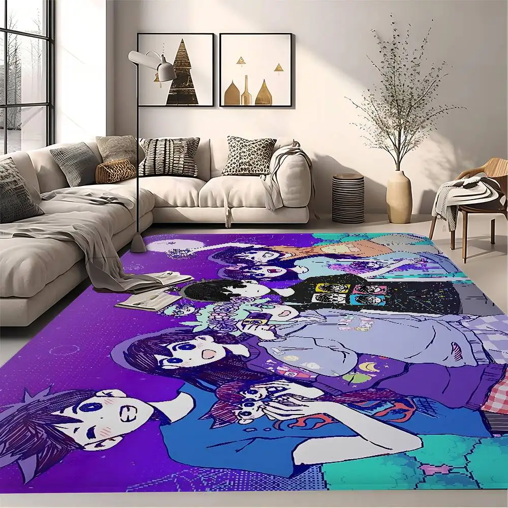 Anime Omori Bathroom Mat Anti-slip Absorb Water Long Strip Cushion Bedroon Mat Welcome Doormat
