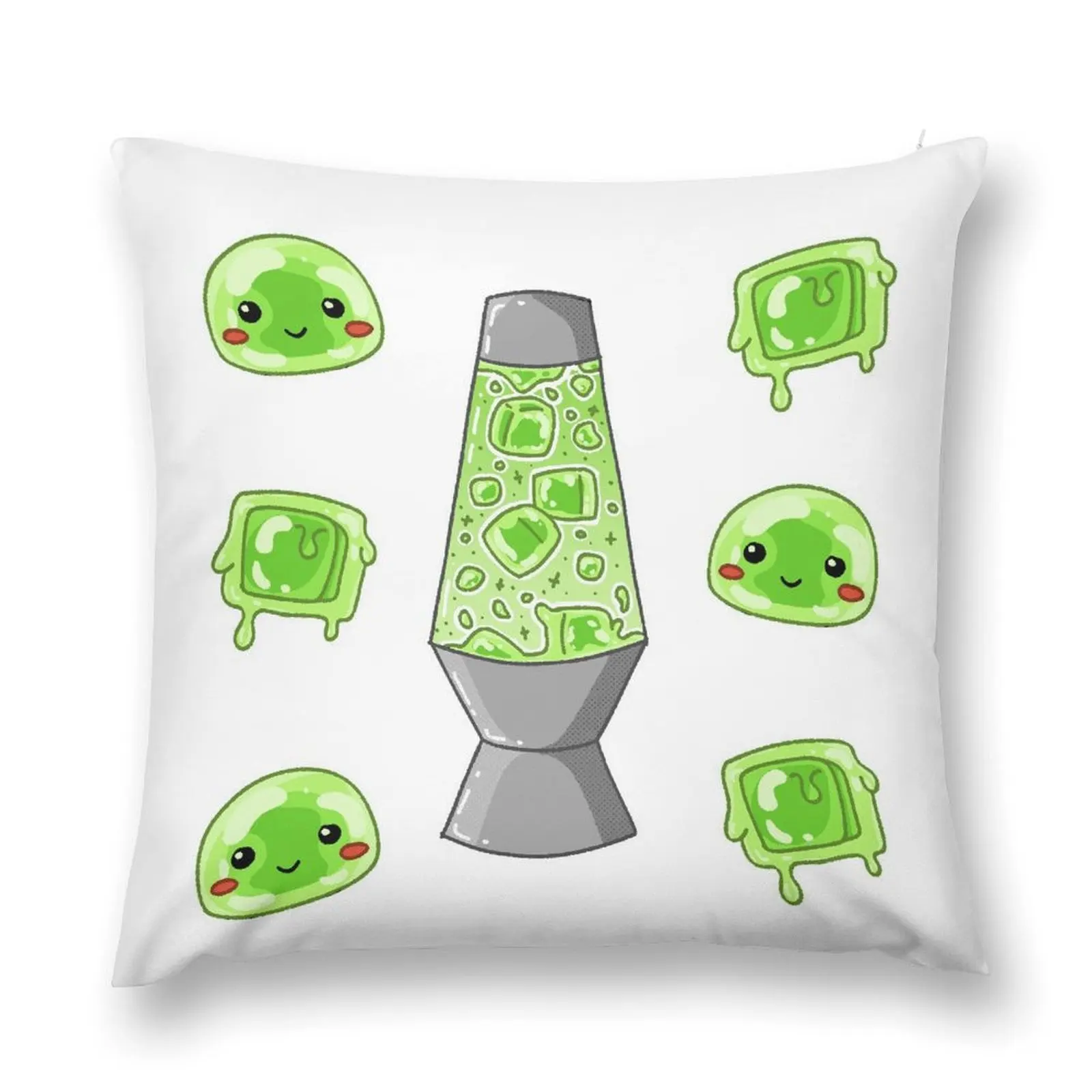 Cute Green Slime Lava Lamp Slime Sticker Pack Throw Pillow Sofa Covers Cushions For Decorative Sofa Luxury Pillow Case pillow