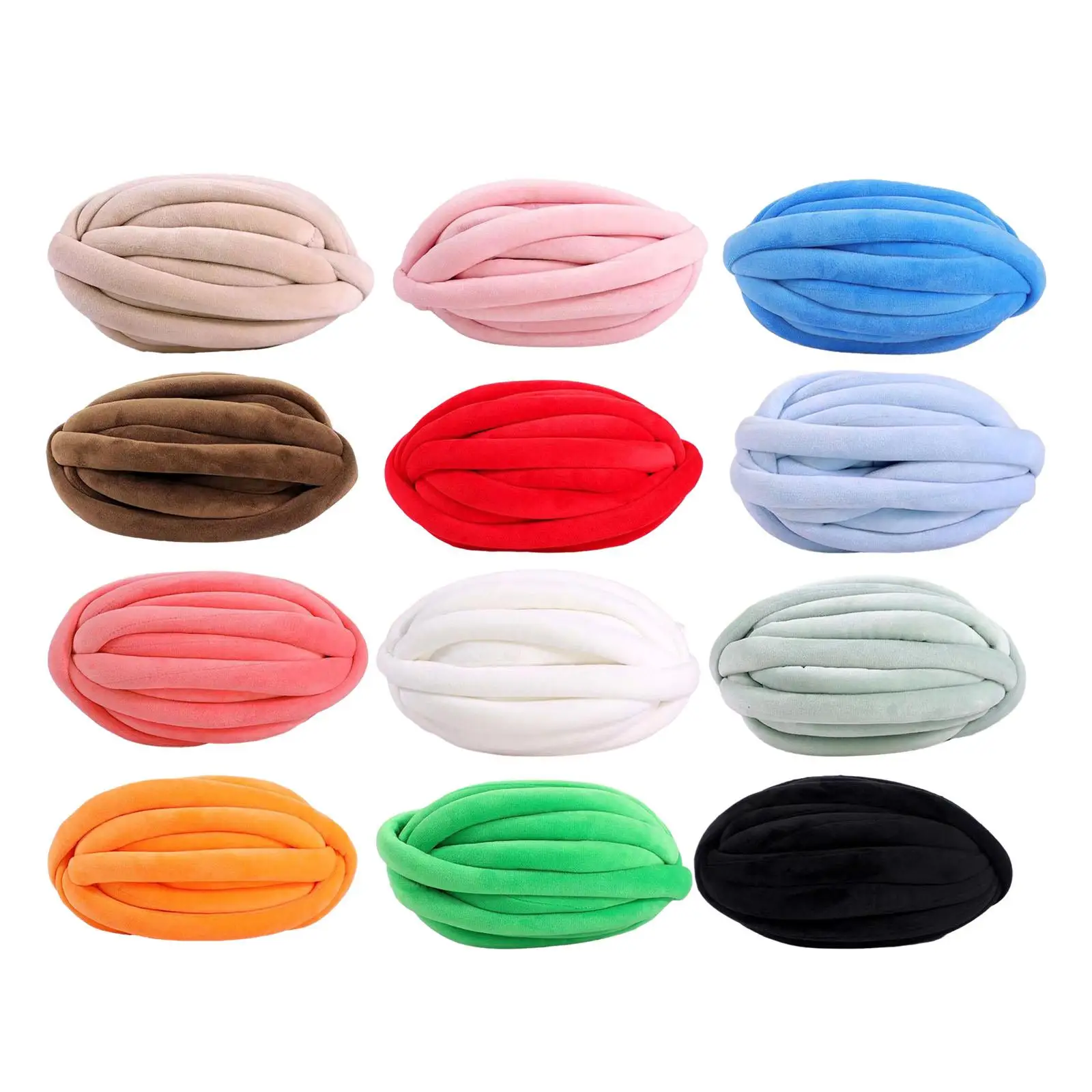 Chunky Yarn Tube Giant Yarn Hand Knitting Hand Knit Weight Yarn Arm Knit Yarn Bulky Yarn for Tapestry Cushion Scarf Hats Pillow