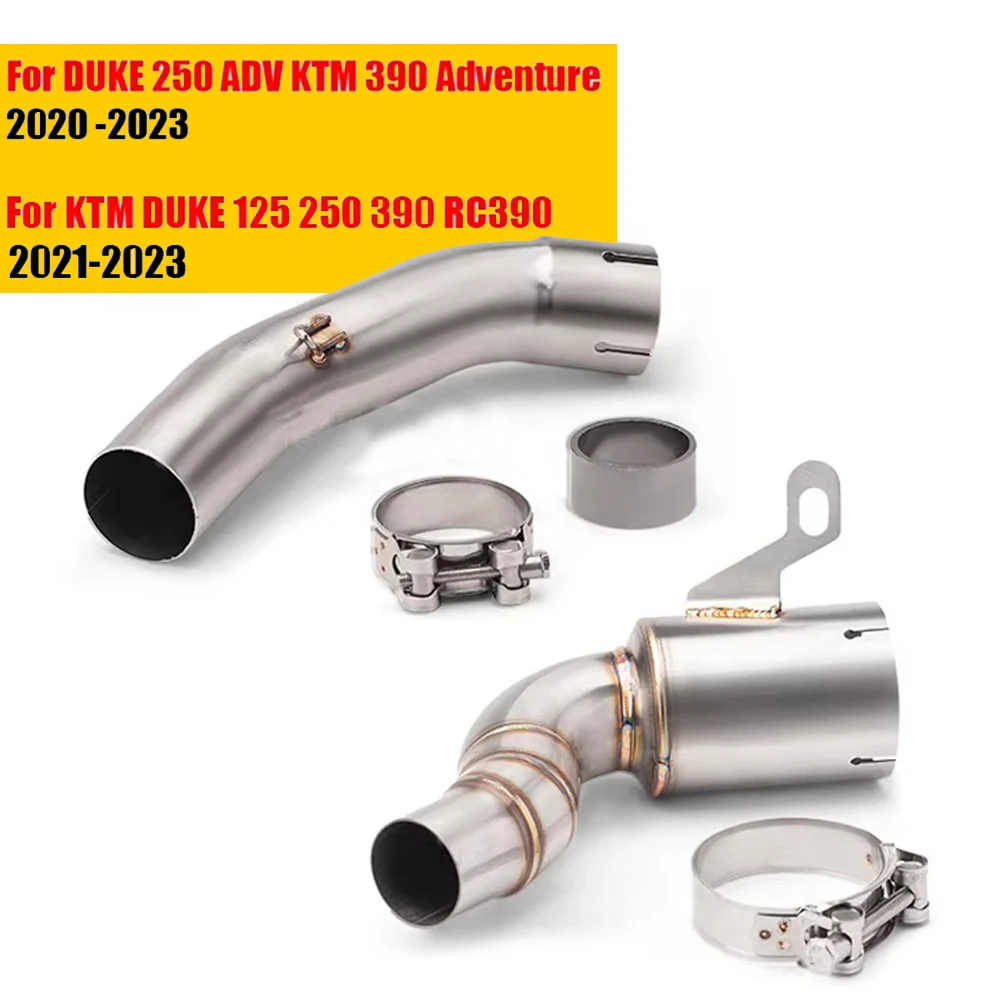 

For DUKE 125 250 390 Adventure RC390 2020 - 2023 Motorcycle Exhaust System Muffler Moto 51mm Front Middle Link Pipe