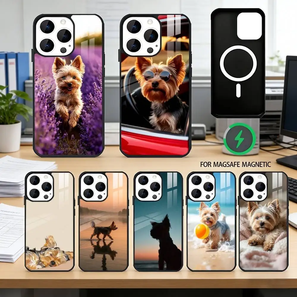 

Yorkshire Terrier Cute Dog Phone Case For iPhone17,16,15,14,13,12,11 Plus,Pro Magnetic For Magsafe Wireless Charging