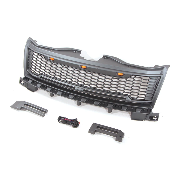 Front Grille Matte Black  LED Raptor Style Fit For 2007-2010 Ford Edge