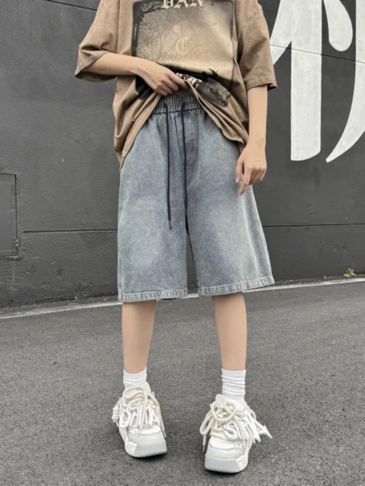 Shorts Men Summer Daily Simple Breathable Drawstring Casual Loose All-match Handsome Pure Chic Charming Cozy Schoolboys Vintage