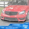 메르세데스-벤츠 C 클래스 W204 AMG C63 2012 - 2014 프론트 립 범퍼 가드 용 실제 탄소 섬유 자동차 앞 립 스포일러 1