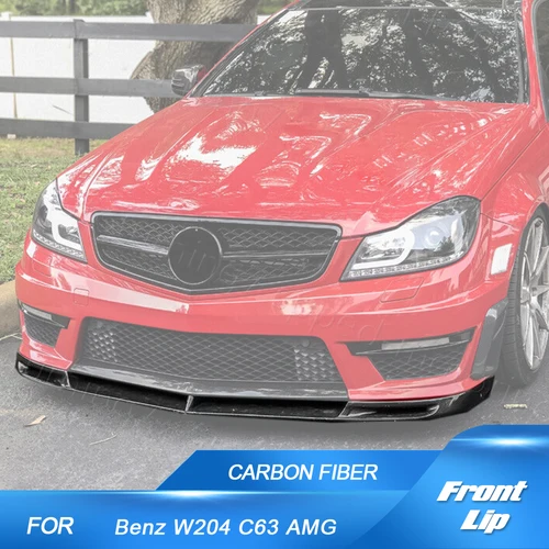 메르세데스-벤츠 C 클래스 W204 AMG C63 2012 - 2014 프론트 립 범퍼 가드 용 실제 탄소 섬유 자동차 앞 립 스포일러