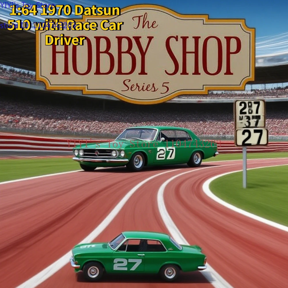 

1:64 1970 Datsun 510 with Race Car Driver High Simulation Car Alloy Model Diecasts & Collection Car Toy Boy Birthday Gifts A1