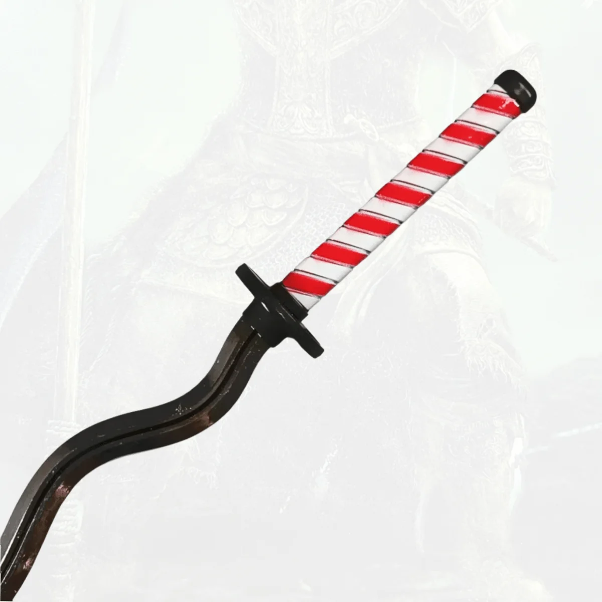 9.8 calowy Demon Slayer Iguro Obanai Metalowy Miecz Katana Oryginalny Nóż Ninja Japońska Katana Szabla Akcesoria do Cosplay Rekwizyt Zabawka