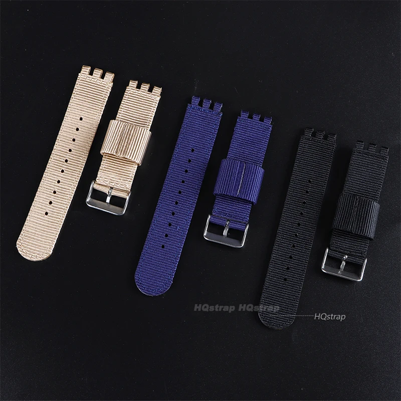 Nylon Watchband for Swatch Strap Fabric Canvas Watch Band for SWATCH 17mm 19mm 20mm Watch Strap Accessories Replacement Men Belt