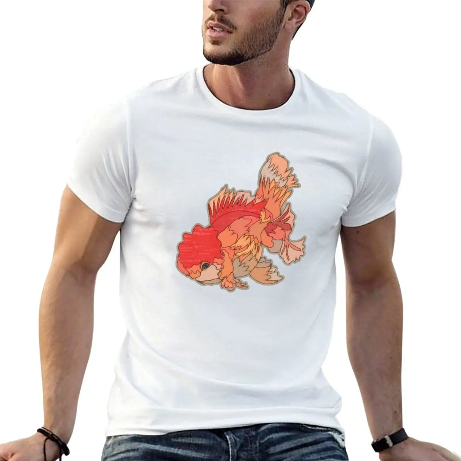 Camiseta ORANDA GOLDFISH, camisetas de algodón para hombre, camiseta 100% para hombre, camiseta gráfica para hombre, camiseta de diseñador