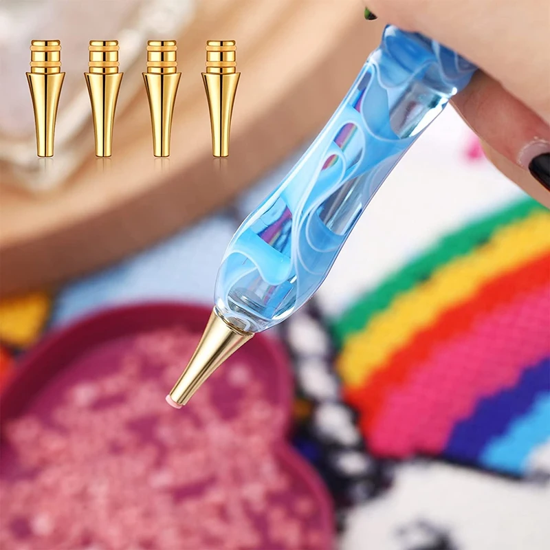 โลหะผสมจุดเจาะหัวปากกาเพชรภาพวาดปากกาเปลี่ยนหัวปากกา DIY เย็บปักถักร้อยเพชรจิตรกรรมปากกาเครื่องมือ