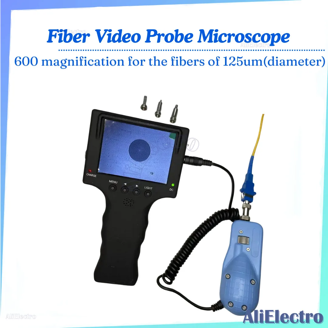 

Fiber Video Probe Microscope Portable Optical Fiber Video Inspection Microscope With Optic Fiber Scope Probe with LCD Monitor