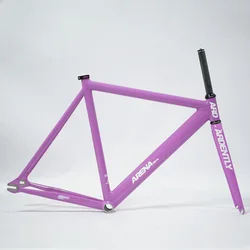 Ardently Arena Pista Frameset 700C Aluminiowa rama o stałej przekładni Widelec węglowy Fixie Bike 53/55/58CM Części rowerowe jednobiegowe