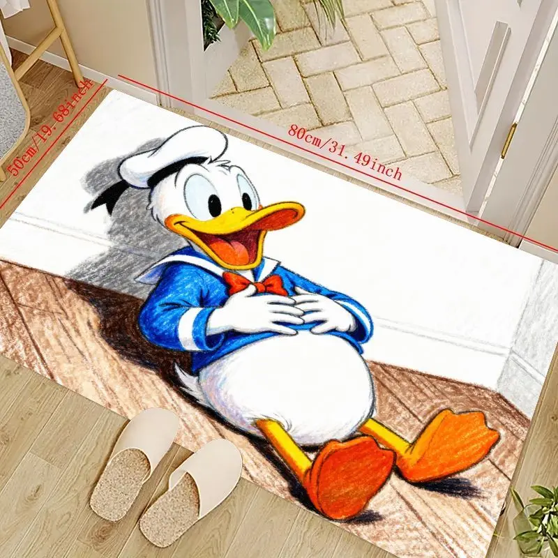 

1PC Disney Donald Duck Cartoon Character Floor Mat, Soft Non-Slip Washable Area Rug for Entryway Bathroom Bedroom Kids Room Livi