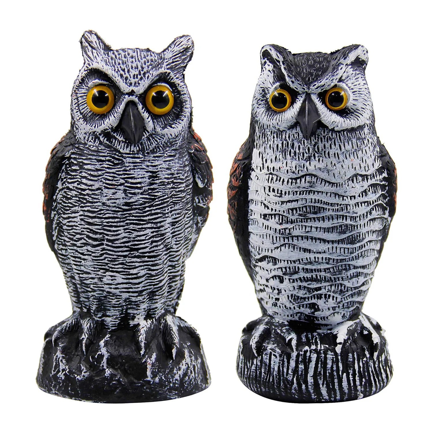 

Owl Scare Bird Control Device With 360° Rotating Head Fake Owl Statue Outdoor Garden Lifelike Simulated Owl Bird Deterrent