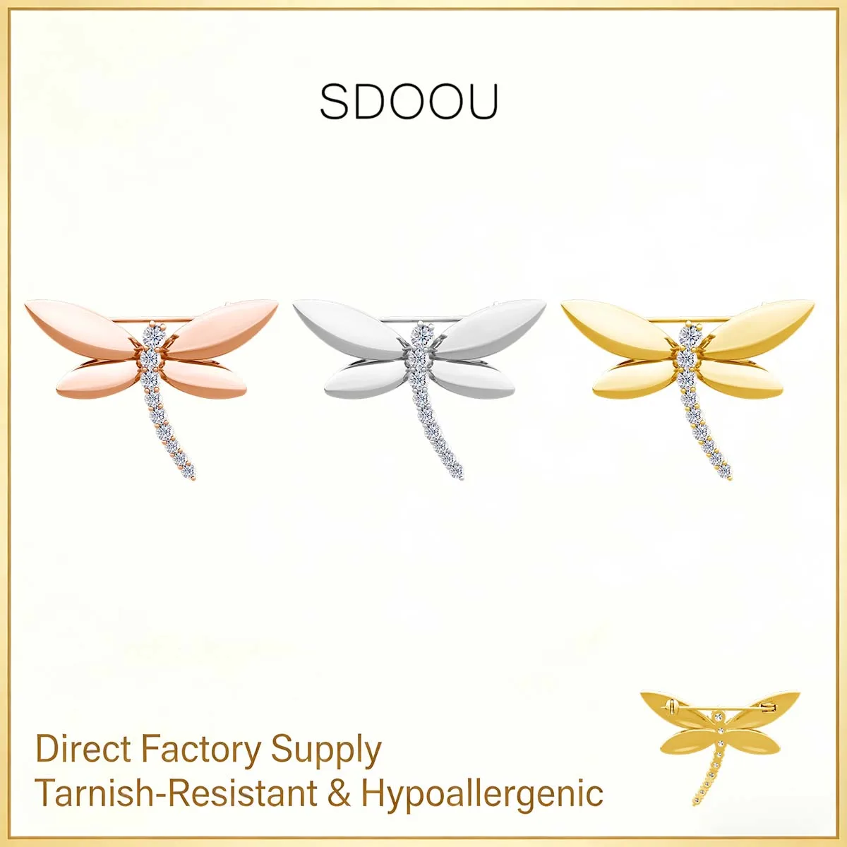 

SDOOU Trendy All Moissanite Dragonfly Brooches 925 Silver Zircon Insect Pins Office Party Backpack Jewelry Gifts for Women Men