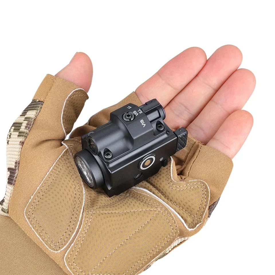 Richfire Taktische LED-Taschenlampe, 800 Lumen, grün, 2-in-1, kombinierte Schiene, montiert mit magnetischem Ladegerät für die Jagd