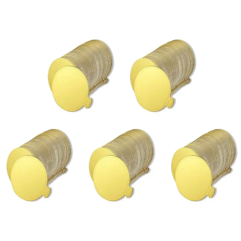 ABWR-Mini Round Golden Cardboard Cake Base, Mousse Cake Plate, 500 Pieces Cake Paper Plate Round Cardboard Base Dessert Plate