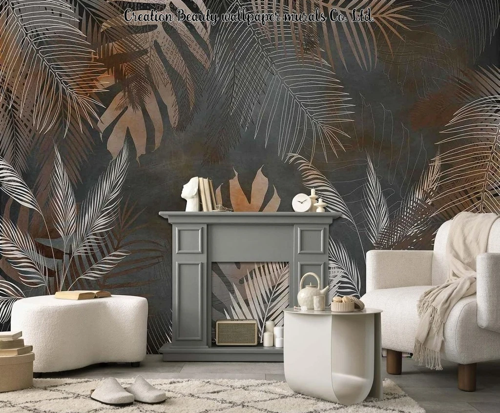 Custom Retro Tropical Leaf Wallpaper Botanical Leaves Mural for Bedroom Living Room Sofa TV Background Wall Paper Papel Tapiz